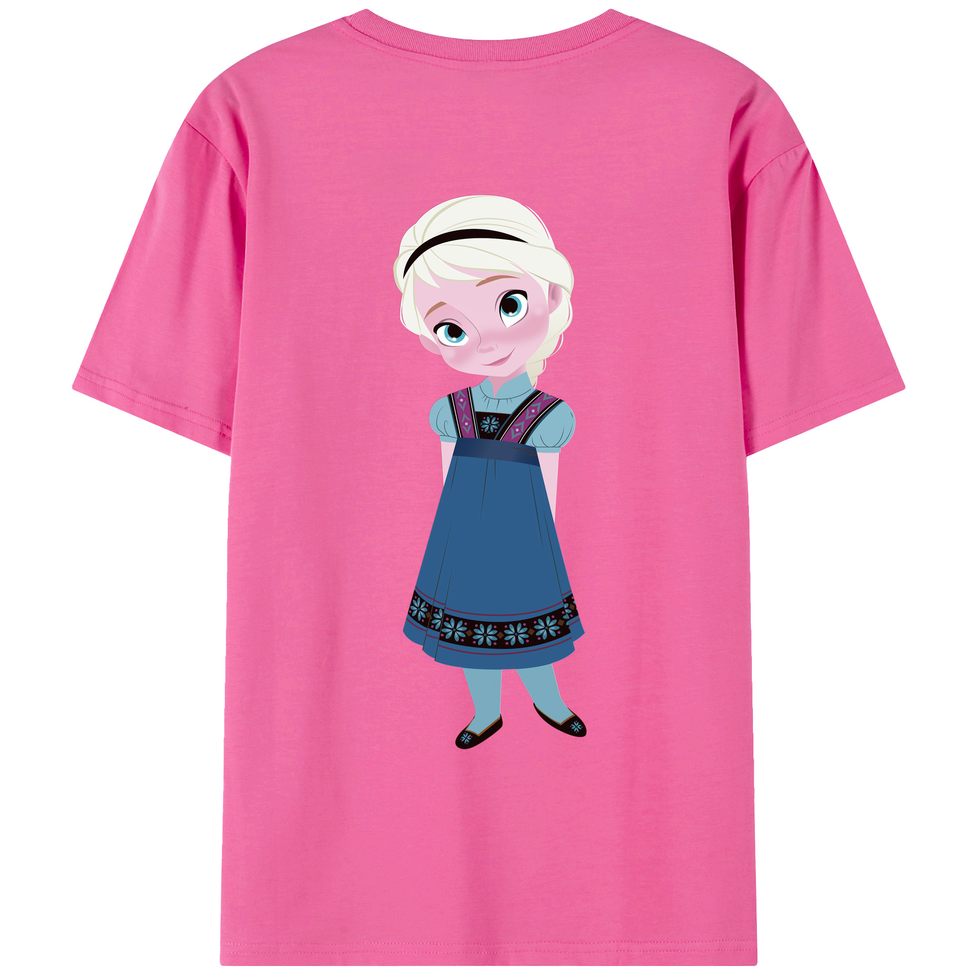 （画像用） アナと雪の女王 アンナ エルサ Frozen Anna Elsa レディース半袖Tシャツ(バックプリント)